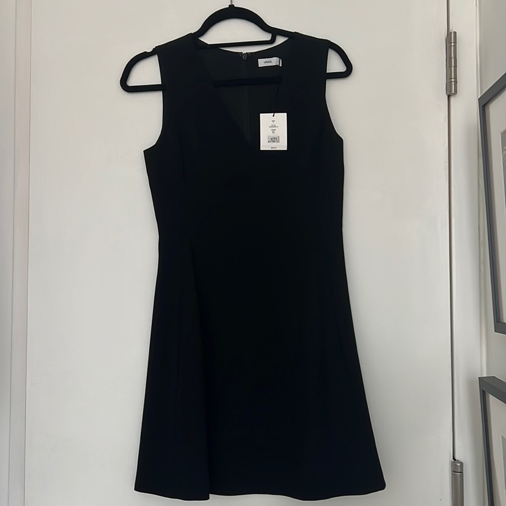 Vince V-neck sleeveless dress, black, size 2, NWT